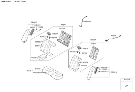 L Vsu Genuine Hyundai Headrest Assembly Rear Seat