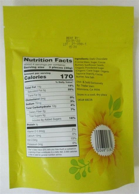 TRADER JOE S DARK CHOCOLATE SUNFLOWER SEED BUTTER CUPS 4 2 OZ BAG EBay