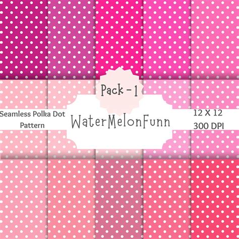 pink polka dot seamless digital paper pack scrapbook paper craft