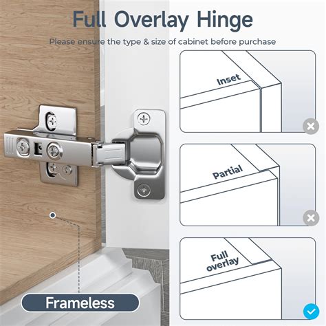 Snapklik Pack Full Overlay Soft Close Cabinet Hinges