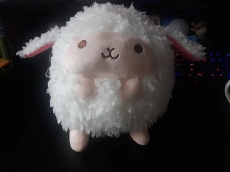 Chonky White Fluffy Sheep Plush With Soft Wool Chonky Bois