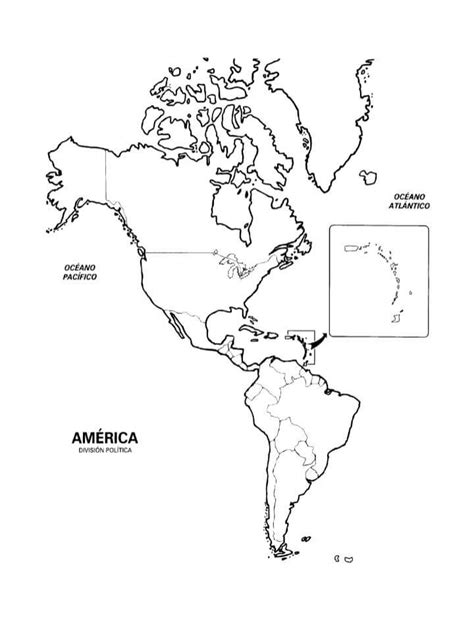 Mapa Del Continente Americano Imprime Con Nombres Y Sin Nombres Images