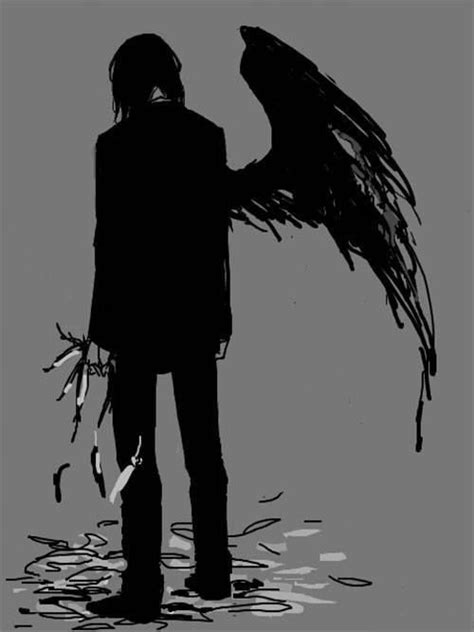 Fallen Angel Anime Boy Drawing - Dark angel anime boy ved 1t 1527 or ...