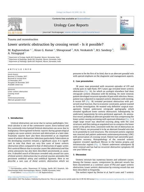 Pdf Lower Ureteric Obstruction By Crossing Vessel Is It Possible