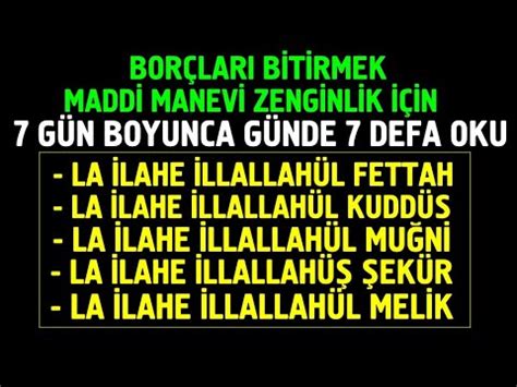 Dikkat 7 Gün Boyunca Günde 7 Defa Oku Değişimi Yaşa Borçları