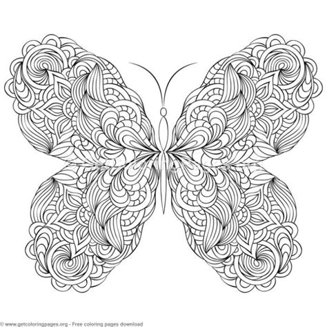 Zentangle Butterfly Coloring Pages