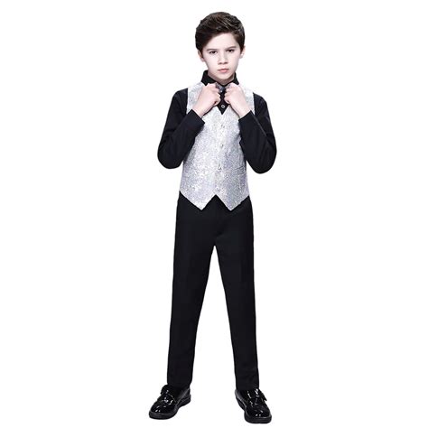 Youmylove Toddler Boys Tuxedo Suit Boys Slim Fit Formal Wedding Party