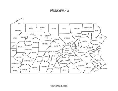 Free Printable Map Of Pennsylvania County With Labels