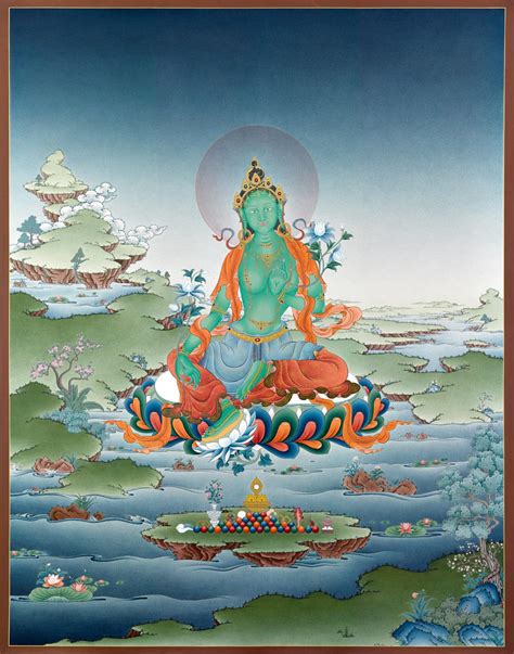 Green Tara Thangka Enlightenment Dakini As Art