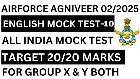 Airforce Agniveer English Mock Test For Group X And Y Science And Other