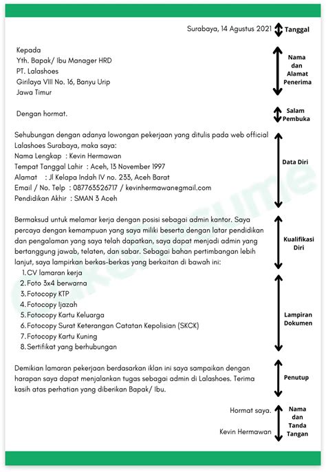 Contoh Surat Lamaran Pekerjaan Berdasarkan Iklan Dari Media Online