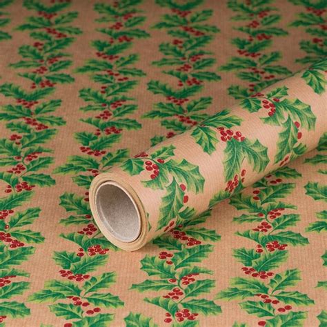 Geschenkpapier Ilex Kraftpapier X M Rolle Kaufen