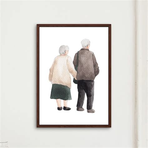 Vintage Old Couple Painting - Etsy