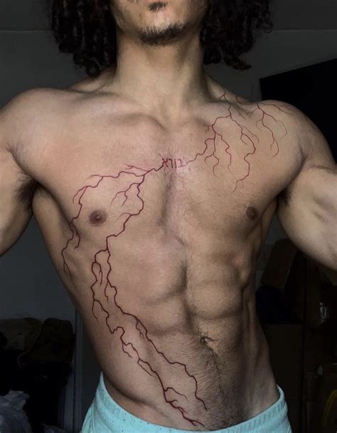 Lightning Chest/Arm Tattoo | Chest tattoo men, Cool chest tattoos ...