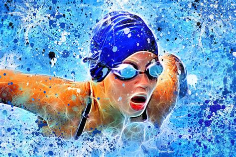 Swimmer Digital Art by Stephen Younts - Fine Art America