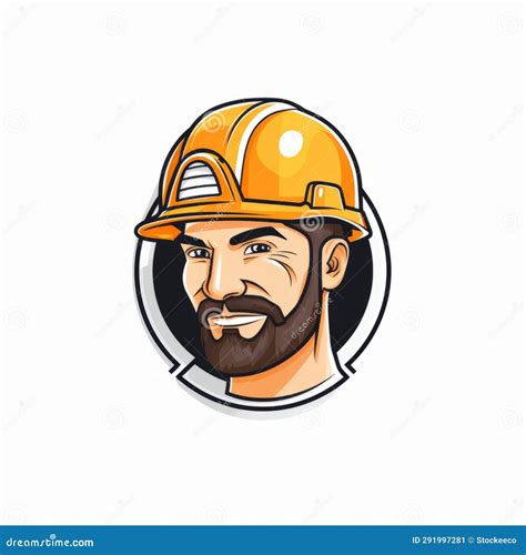 Minimal Design Construction Worker Logo with Clear Edge Definition