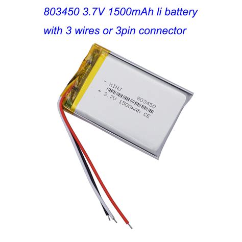 3 7V 1500mAh 5 55Wh 3 Wires NTC Thermistor Li Battery 803450 JST 3pin