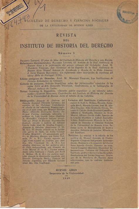 Pdf Instituto De Historia Del Derecho Estudios Hist Ricos En Los