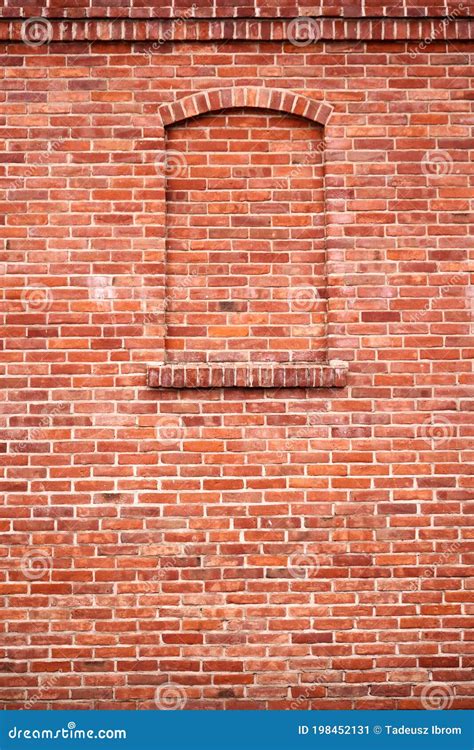 Bricked In Window On An Old Brick Building Orange Bricks Stock Photo