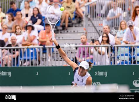 Iga Swiatek Seen In Action During The First Round Match Bnp Paribas