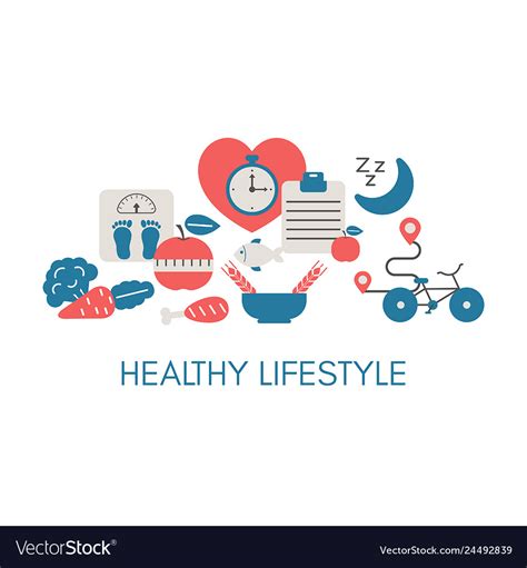 Healthy Lifestyle Concept Royalty Free Vector Image