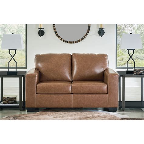 Ashley Signature Design Bolsena 5560335 Contemporary Leather Match Loveseat Dunk And Bright