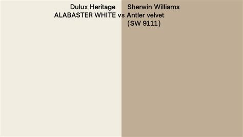 Dulux Heritage ALABASTER WHITE Vs Sherwin Williams Antler Velvet SW