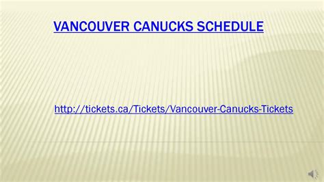 Vancouver canucks schedule by williamaustin124 - Issuu