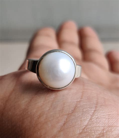 Silver Pearl Ring White Pearl Jewelry 925 Sterling Silver | Etsy