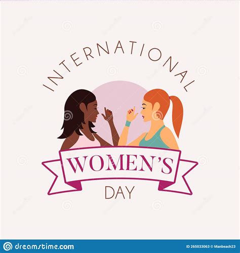 International Womens Day Background With Different Women Skin Stock