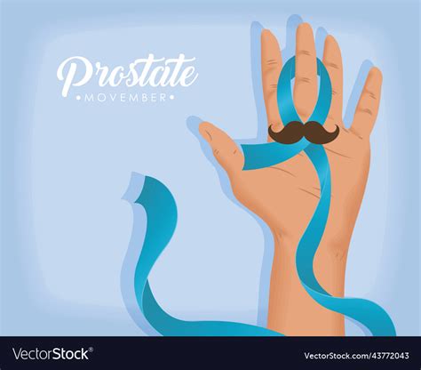 Prostate Movember Lettering Royalty Free Vector Image