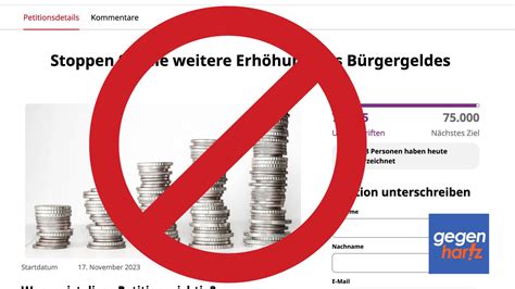 Petition fordert Armuts Bürgergeld Gegen Petition gestartet