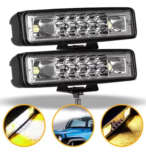 Par Faros Auxiliares Led Barras Luz Led Focos Con Estrobo Env O Gratis