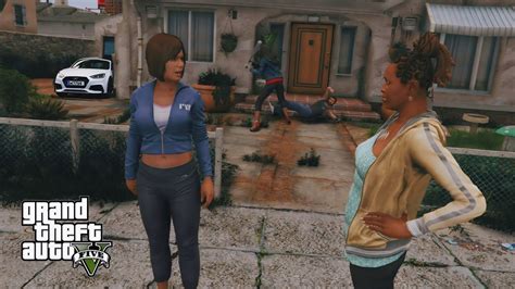 Tanisha Keep Beating Franklin During A Cutscene Gta V Youtube