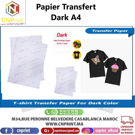 Papier De Transfert Jet D Encre Dark A