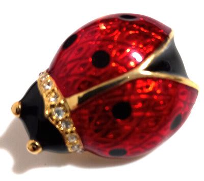 Ladybug Red Enamel Rhinestone Insect Brooch Pin EBay