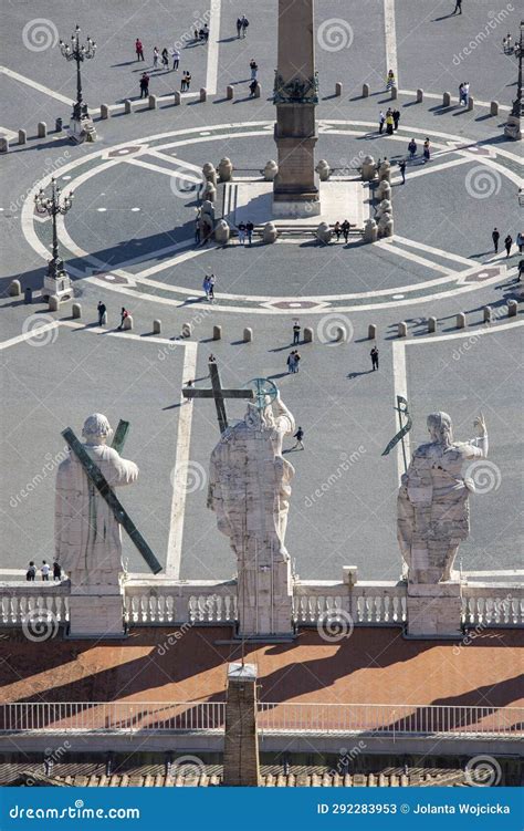 Aerial View on Saint Peter S Square from Dome of Saint Peter S Basilica ...