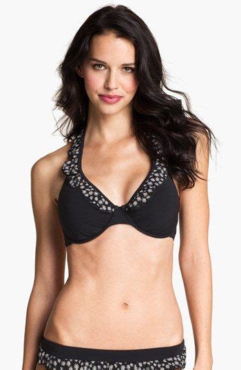 Profile By Gottex Daisy Dreams Underwire Halter Bikini Top D Cup