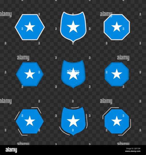 National symbols of Somalia on a dark transparent background, vector ...