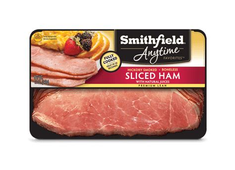 Anytime Favorites Hickory Smoked Boneless Sliced Ham 12 Oz Smithfield