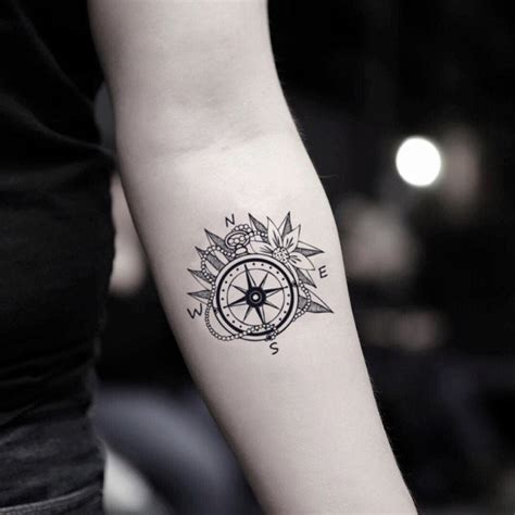 Compass Rose Temporary Fake Tattoo Sticker Set Of Etsy