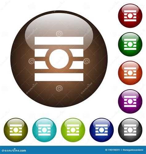 Text Wrap Around Objects Color Glass Buttons Stock Vector