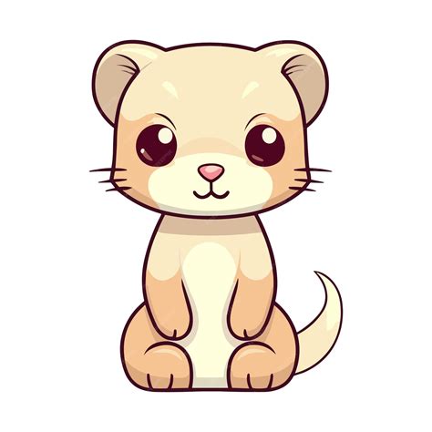 Premium Vector | Cute vector ferret cartoon character