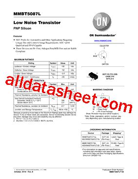 MMBT5087LT1G Datasheet PDF ON Semiconductor