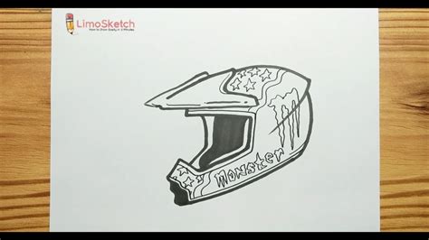 How To Drawing Dirt Bike Helmet Youtube