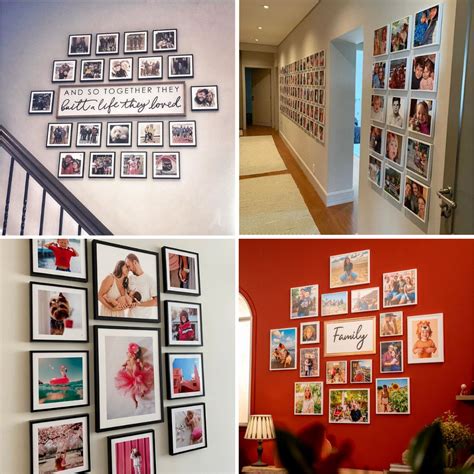 Stickable Restickable Photo Tiles In Gallery Wall Living