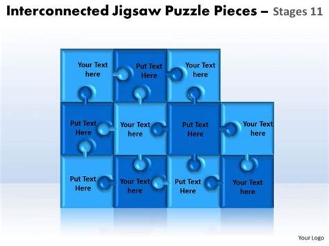 Strategic Management Interconnected Jigsaw Puzzle Pieces Stages 11