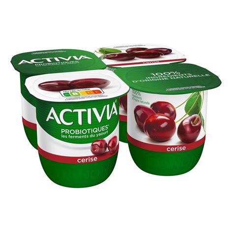 ACTIVIA Probiotiques Yaourts aux fruits bifidus à la cerise 4x125g