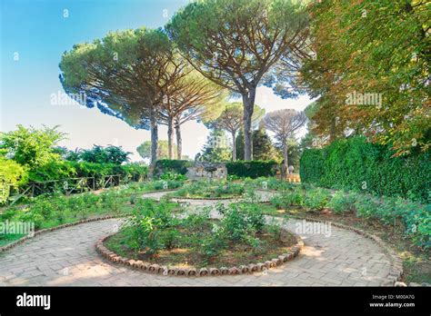 Fountain In Park Of Ravello Village Amalfi Coast Of Italy Stock Photo