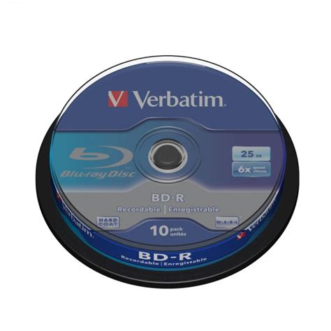 Blu ray Disc Verbatim BD R 25 Go 6x vitesse en cakebox 10 piÃces